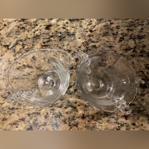 Fostoria Century Pattern Vintage Clear Glass Creamer and Sugar Bowl Set. - Picture 3 of 4